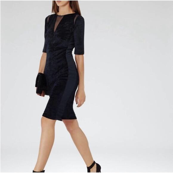 Reiss Hailey Crushed Velvet Cutout Dress - Picture 2 of 9